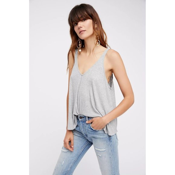 FREE PEOPLE Dani Swing Tank in Grey - Large NWOT - Picture 2 of 4
